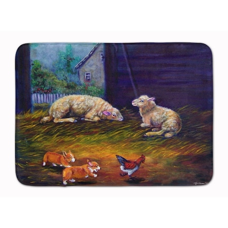 Micasa Corgi Chaos in the Barn with Sheep Machine Washable Memory Foam Mat MI951060